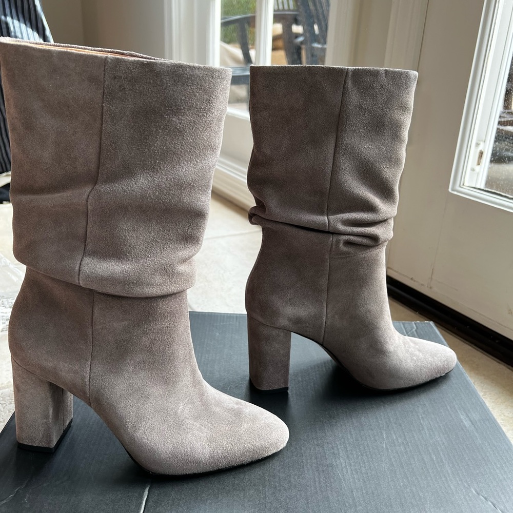 Banana Republic light grey suede booties